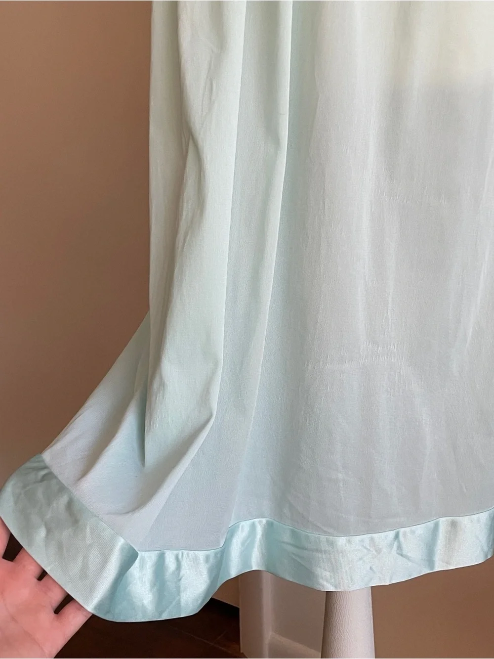 Vintage 70s Slip Dress Small Light Blue Nightgown Coquette Cottagecore Fairycore